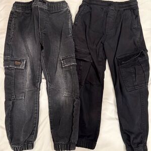 Zara Black Cargo Jogger Pants, 2 Pair